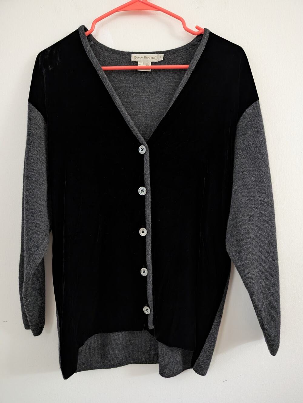 banana republic vintage wool velvet cardigan